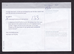 Netherlands: Postal Form "Not At Home, Your Parcel Was Delivered At Your Neighbours", 2023, PostNL (creases) - Briefe U. Dokumente