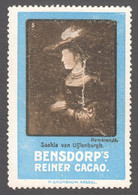 Painting Rembrandt Wife / Saskia Van Uylenburgh Netherlands GERMANY Label Vignette Cinderella Bensdorp Cocoa Kassel - Rembrandt