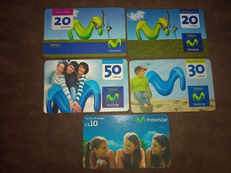 NICARAGUA, CENTRAL AMÉRICA, 5 DIFFERENT MOVISTAR PHONECARDS - Costa Rica