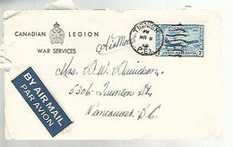 57765) Canada Air Mail War Services Military Mail Tignish 1944 Postmark Cancel Duplex - Poste Aérienne