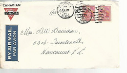 57778) Canada Tignish 1944 Postmark Cancel Duplex Air Mail Military Mail R.C.A.F. - Aéreo