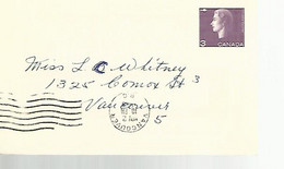 57779) Canada Vancouver 1965 Postmark Cancel Duplex Postal Stationery Postal History Voter Card - 1953-.... Regering Van Elizabeth II