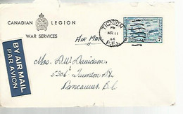 57780) Canada Tignish 1944 Postmark Cancel Duplex Air Mail Military Mail War Services - Luchtpost
