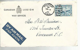 57781) Canada Tignish 1944 Postmark Cancel Duplex Air Mail Military Mail War Services - Poste Aérienne