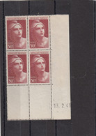 France - 13/02/45 - Neuf** - N°YT 732** - Coin Daté - Marianne De Gandon - 50fr Brun Rouge - 1940-1949