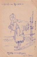 AK Gruss Aus Russland - Mattka Mit Dem Jüngsten - Künstlerkarte - Feldpostkarte Ca. 1915  (63326) - Europe