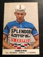 Etienne De Wilde - Splendor Admiral - 1980 - Carte - Cyclisme - Ciclismo -wielrennen - Cyclisme