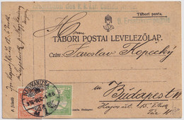 HONGRIE / HUNGARY - 1916 Mi.76B/77B On Field Postcard - NAGYKANIZSA To Budapest (Ersatz Baon Des K.k. Lir. Caslau Nr.12) - Covers & Documents