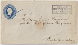 ALLEMAGNE / PRUSSE / PREUSSEN -1855 2Sgr. Postal Envelope Mi.12A Gebraucht Von BERLIN Nach NEUHALDENSLEBEN - Ganzsachen