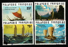 2059- FRENCH POLYNESIA - 1976 - SC#: 292-295 - USED - DUGOUT CANOES - Oblitérés