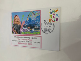 (4 Oø 32) Sydney World Pride 2023 - The Live & Proud Opening Concert (OZ Stamp) With Kylie Minogue - Cartas & Documentos