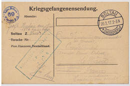 ALLEMAGNE / DEUTSCHLAND - 1917 Postkarte Eines Kriegsgefangener Aus Lager SOLTAU Nach Le Havre, Frankreich - Cartas & Documentos