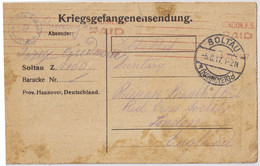 ALLEMAGNE / DEUTSCHLAND - 1917 Postkarte Eines Kriegsgefangener Aus Lager SOLTAU Nach Grossbritannien - Briefe U. Dokumente