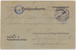 ALLEMAGNE / DEUTSCHLAND - 1916 Kgf-Postkarte Aus Lager SOLTAU (SÜD EDEWECHTER MOOR, WESTERSTEDE) Nach Grossbritannien - Briefe U. Dokumente