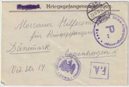 ALLEMAGNE / DEUTSCHLAND - 1917 Kgf-Umschlag Aus Oflag MEWE Nach Dänemark - Cartas & Documentos