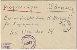 ALLEMAGNE / DEUTSCHLAND - 1915 Kgf-Umschlag Aus Oflag HANN MÜNDEN Nach Dänemark - Covers & Documents