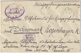 ALLEMAGNE / DEUTSCHLAND - 1917 Kgf-Umschlag Aus Oflag HANN MÜNDEN Nach Dänemark - Brieven En Documenten