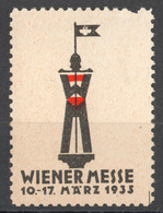 FLAG Tower Wiener MESSE Austria Wien Vienna Spring March Exhibition Fair CINDERELLA LABEL VIGNETTE 1935 - Sonstige & Ohne Zuordnung