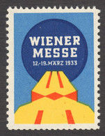 Wiener MESSE Austria Wien Vienna March Spring Exhibition Fair CINDERELLA LABEL VIGNETTE 1933 - Autres & Non Classés