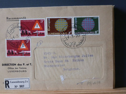 97/107A LETTRE RECOMM. LUX POUR LA BELG.  1970 - Covers & Documents