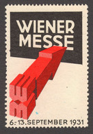 Wiener MESSE Austria Wien Vienna September Autumn Exhibition Fair CINDERELLA LABEL VIGNETTE 1931 - Altri & Non Classificati