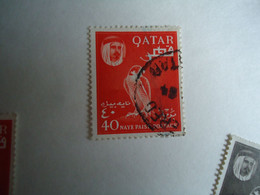 QATAR   USED STAMPS      BIRD BIRDS   WITH POSTMARK - Flamants