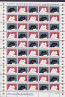 Denmark Christmas Seal Full Sheet 1974 Cat Katz Chat MNH** - Volledige & Onvolledige Vellen