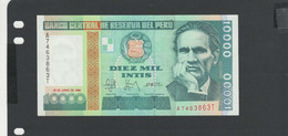 PEROU - Billet 10000 Intis 1988 NEUF/UNC Pick-140 N° 863 - Pérou