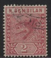 Negri Sembilan (02) 1891 Tiger. 2c. Red. Used. Hinged. - Negri Sembilan