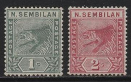 Negri Sembilan (04) 1891 Tiger. 1c. & 2c. Unused. Hinged. - Negri Sembilan