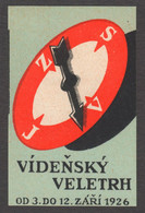 Czechoslovakia LANGUAGE COMPASS Needle MESSE Austria Wien Vienna Exhibition Fair CINDERELLA LABEL VIGNETTE 1926 - Andere & Zonder Classificatie