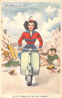 HUMOUR - çà Les Renverse De Me Voir Conduire - Femme Sur Un Scooter - Illustration Non Signée - Carte Postale Ancienne - Humour