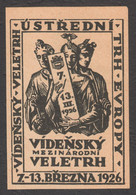 Czechoslovakia LANGUAGE HERMES Greek Mythology MESSE Austria Wien Vienna Exhibition Fair CINDERELLA LABEL VIGNETTE 1926 - Autres & Non Classés