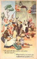 HUMOUR - Où Peut Elle Cacher Cette Pièce De Cent Sous? - Vache - Illustration Non Signée - Carte Postale Ancienne - Humour