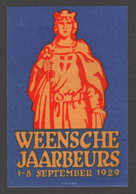 Netherlands DUTCH LANGUAGE MESSE Austria Wien Vienna Exhibition Spring March Fair CINDERELLA LABEL VIGNETTE 1929 - Otros & Sin Clasificación