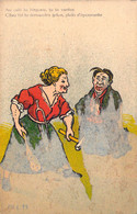 HUMOUR - Réprimande D'une Femme Sur Son Mari - Illustration Signée PH L 13 - Carte Postale Ancienne - Humor