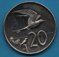 COOK ISLANDS 20 CENTS 1992 KM# 35 QEII OISEAU - Islas Cook