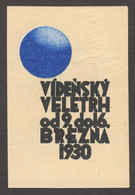 Czechoslovakia LANGUAGE MESSE Austria Wien Vienna MARCH Spring Exhibition Expo Fair CINDERELLA LABEL VIGNETTE 1930 - Autres & Non Classés