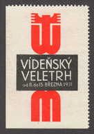 Czechoslovakia LANGUAGE MESSE Austria Wien Vienna MARCH Spring Exhibition Expo Fair CINDERELLA LABEL VIGNETTE 1931 - Sonstige & Ohne Zuordnung