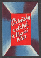 Czechoslovakia LANGUAGE MESSE Austria Wien Vienna September AUTUMN Exhibition Expo Fair CINDERELLA LABEL VIGNETTE 1927 - Autres & Non Classés