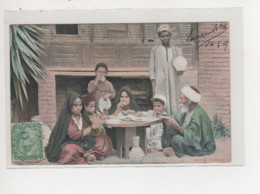 Antike Postkarte ÄGYPTEN NATIVE DINNER VON 1907 - Disuk