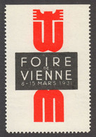 FRANCE French LANGUAGE MESSE Austria Wien Vienna MARCH SPRING Exhibition Fair Expo CINDERELLA LABEL VIGNETTE 1931 - Nuevos