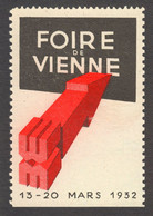 FRANCE French LANGUAGE MESSE Austria Wien Vienna MARCH SPRING Exhibition Fair Expo CINDERELLA LABEL VIGNETTE 1932 - Ungebraucht
