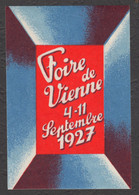 FRANCE French LANGUAGE MESSE Austria Wien Vienna September AUTUMN Exhibition Fair Expo CINDERELLA LABEL VIGNETTE 1927 - Ungebraucht