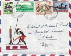 Congo 1966 Kitwit Hartlaub's Duck Pteronetta Hartlaubi Nursing Health Care Palace Overprint Cover - Entenvögel