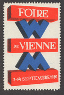 FRANCE French LANGUAGE MESSE Austria Wien Vienna September AUTUMN Exhibition Fair Expo CINDERELLA LABEL VIGNETTE 1930 - Ungebraucht