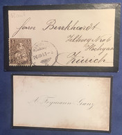 BRIEFLI / LETTRE MINIATURE: #30 NEUMÜNSTER 1881 ZH Brief (Schweiz 1862 Sitzende Helvetia Mini Mourning Cover Enveloppe - Briefe U. Dokumente