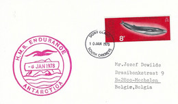 BAT 1978 Signy Fin Whale Balaenoptera Physalus Antarctica HMS Endurance Royal Navy Ice Patrol Vessel Cover - Baleines