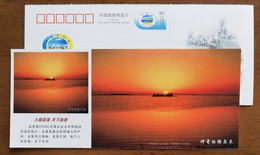 Salt Collecting Ship In Cha'erhan Salt Lake,China 2008 Magical Golmud Holy Land On Earth Advertising Pre-stamped Card - Minéraux