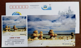 Natural Crystallization Salt Mineral,China 2008 Magical Golmud Holy Land On Earth Advertising Pre-stamped Card - Minéraux